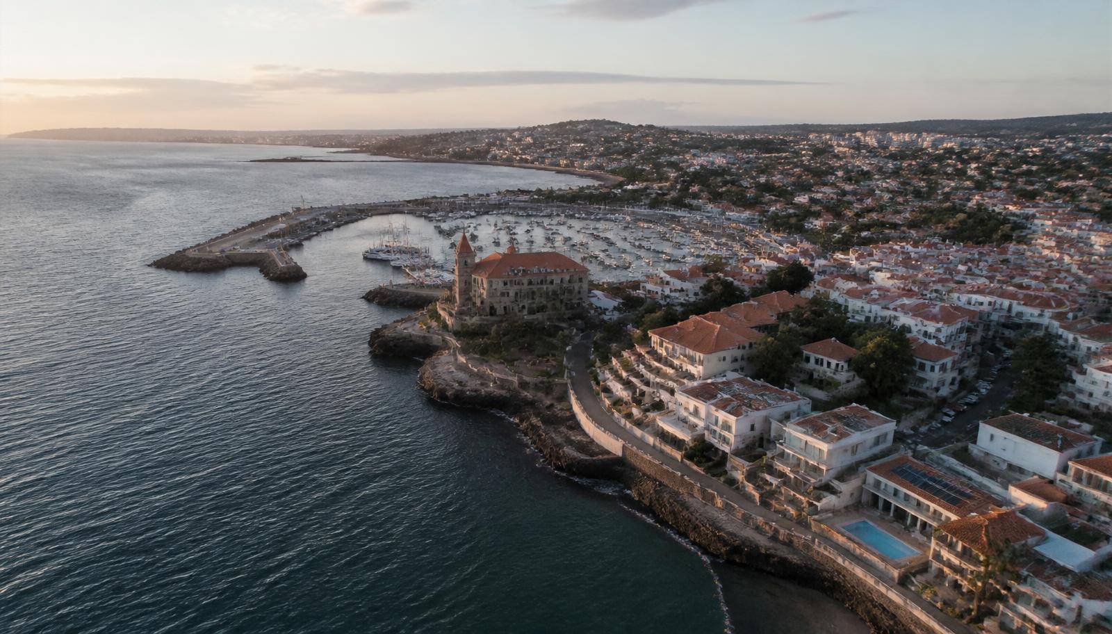 Vista aérea de Cascais e arredores